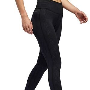Adidas Floral Embossed Climalite Cold Weather Leggings w/ Back Pocket S